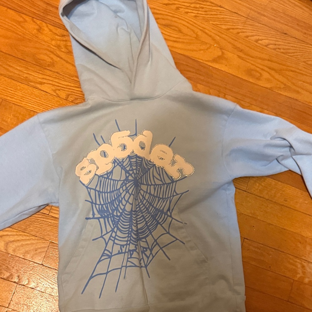 Light Blue Spider Graphic Hoodie - Picture 3 of 3